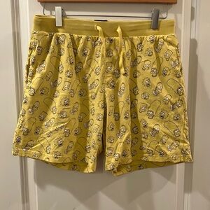 🎉 3/$15 Yellow Casual Simpsons Shorts S